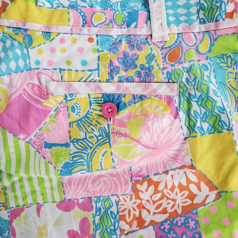 Lilly Pulitzer Palm Beach Fit Patchwork Shorts. Size 12 - Picture 8 of 11